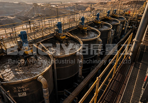 CIL leaching and adsorption tank array