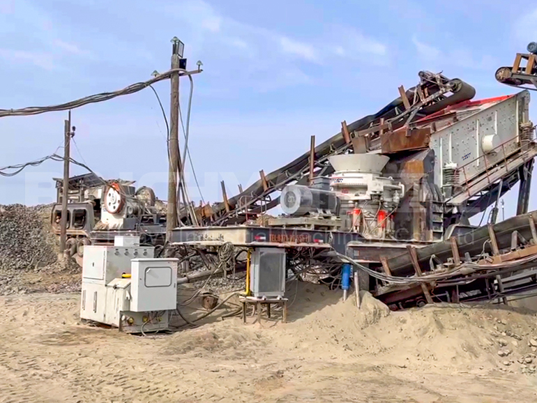 200tph Granite Mobile Crushing Plant in Russia | PE750x1060 + PFW1315 + HP300