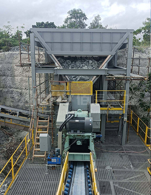 Full view of 100-150 tph river stone crushing production line setup Luzon Philippines