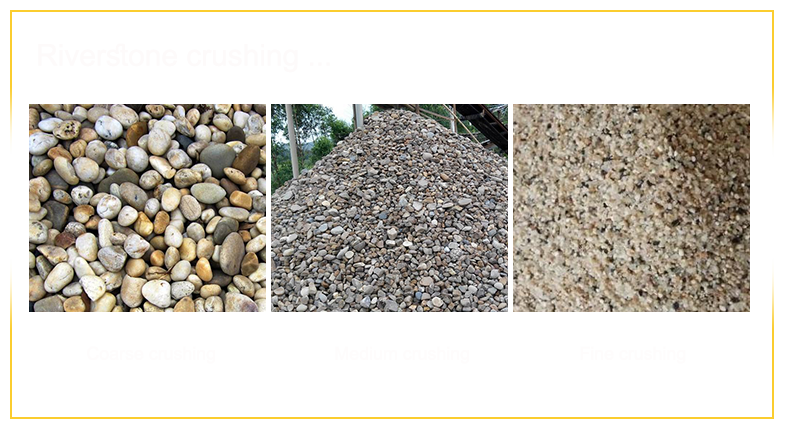 Display of Crushed River Pebble Products