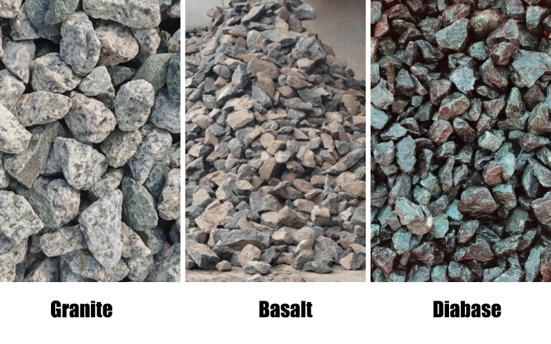 Granite, Basalt, Diabase.