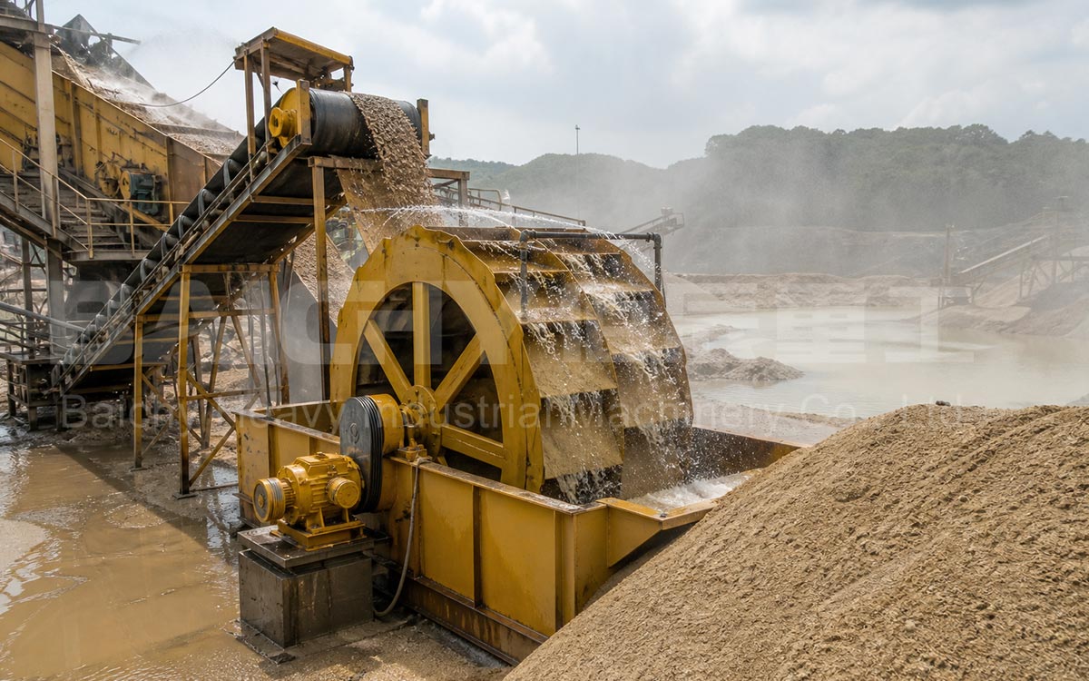 Wheel-bucket sand washer