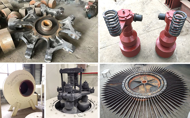 Large Raymond Mill Equipment Accessories Display