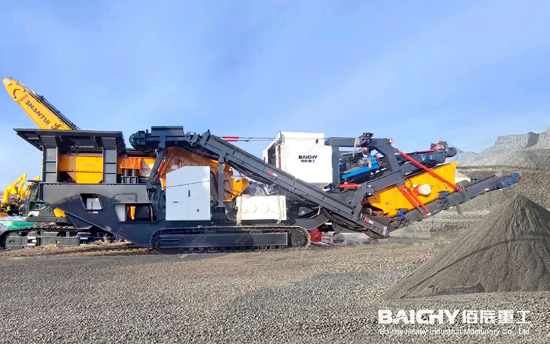 Tracked crushing and screening integrated machine, mobile crushing station, 100 tons/hour crusher