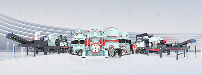 A large collection of cone crushers