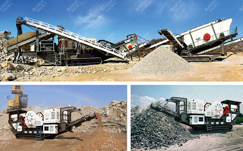 In rock crushing operations at tracked jaw crusher stations 