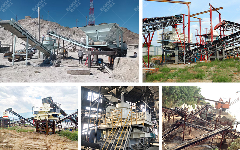 Vertical shaft impact crusher customer on-site operation