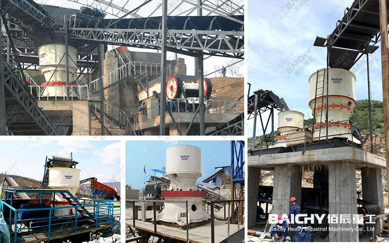 Customer site featuring a single-cylinder hydraulic cone crusher.