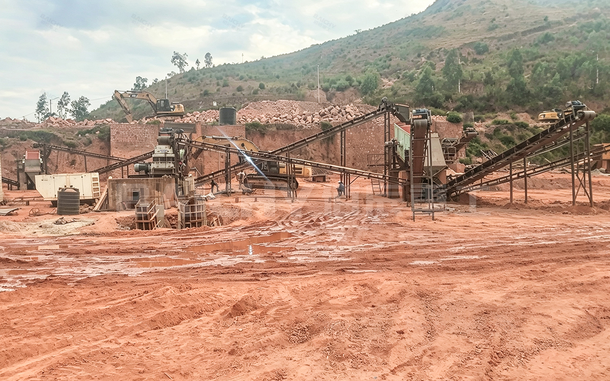 80-100 tph Jaw and Cone Crushing Line with Screening System