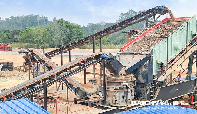 Mobile cone crushing station work site map