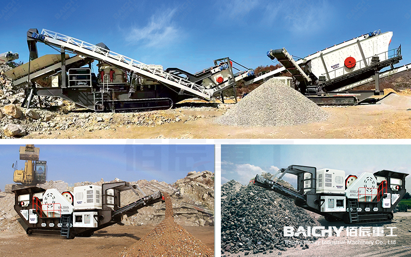 Crawler mobile crushing station customer site