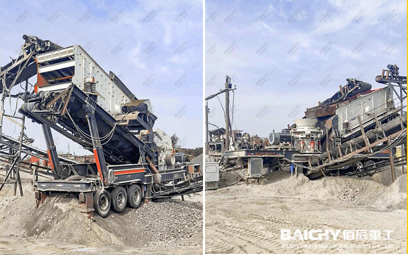Mobile crushing station, hard rock crushing equipment, minin