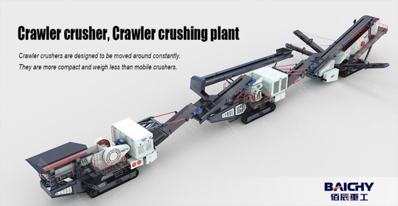Tracked mobile crushing plant, 200 t/h crusher, mobile crusher