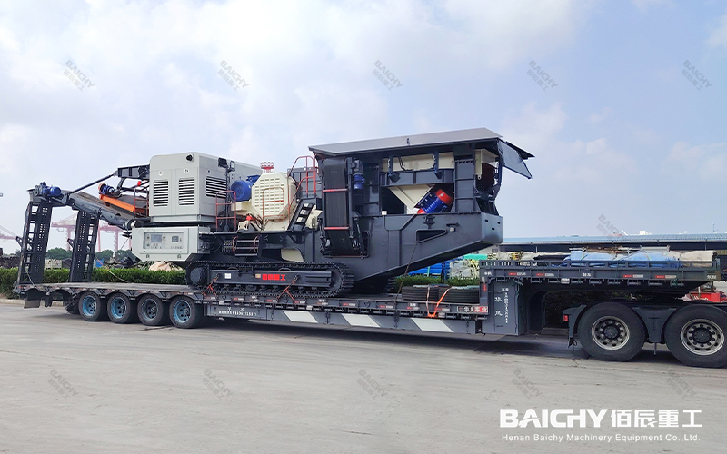 Tracked jaw crusher plant delivery