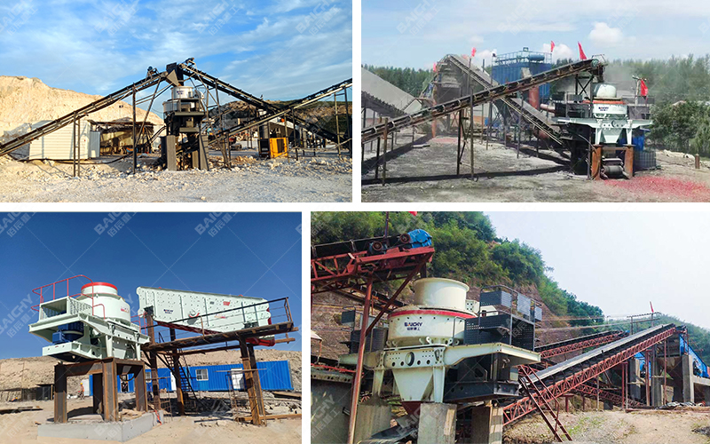 Vertical shaft impact crusher customer site