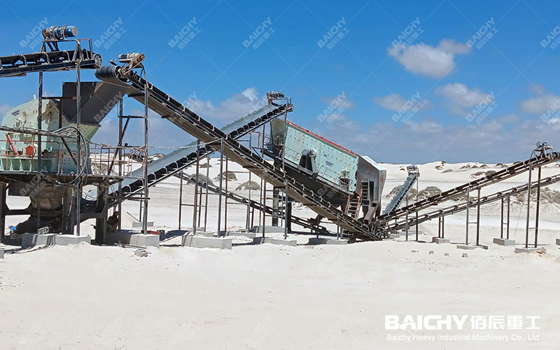 Limestone crushing production line at a customer's site.