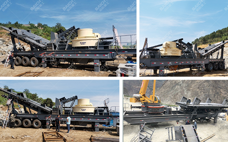 Mobile sand making machine granite sand making site