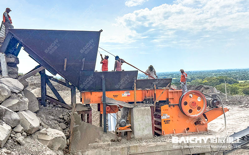 Mexican C110 jaw crusher production line site