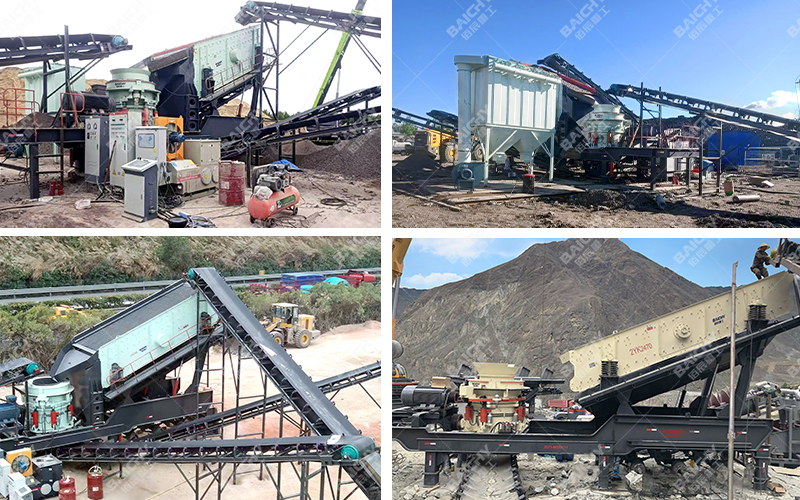 Mobile cone crusher on-site operation