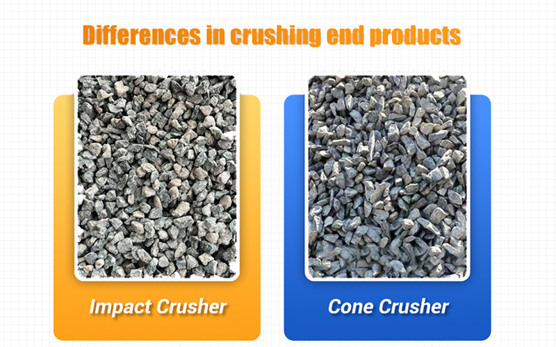 Differences in crushing end products