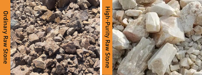 Ordinary Raw Stone VS High-Purity Raw Stone
