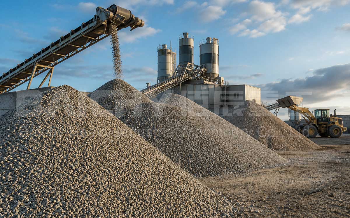Finished aggregate stockpile