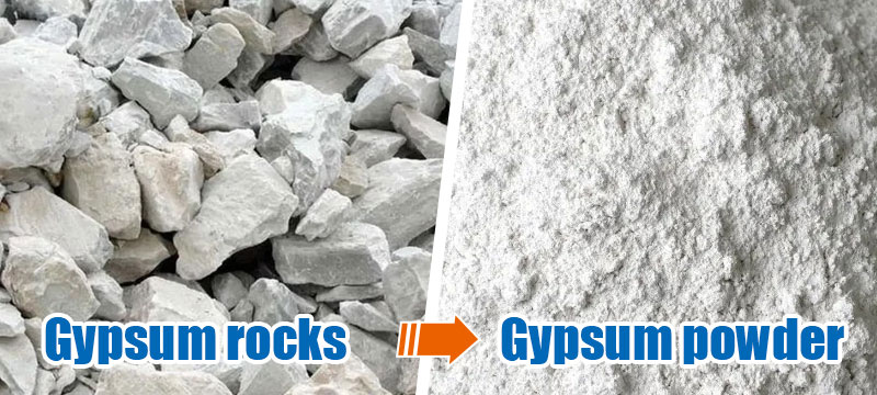 gypsum rocks to powder