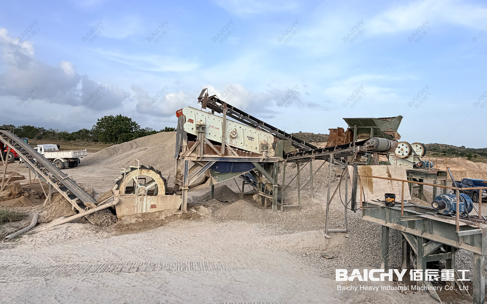 Crushing and sand-washing production line site in the Dominican Republic
