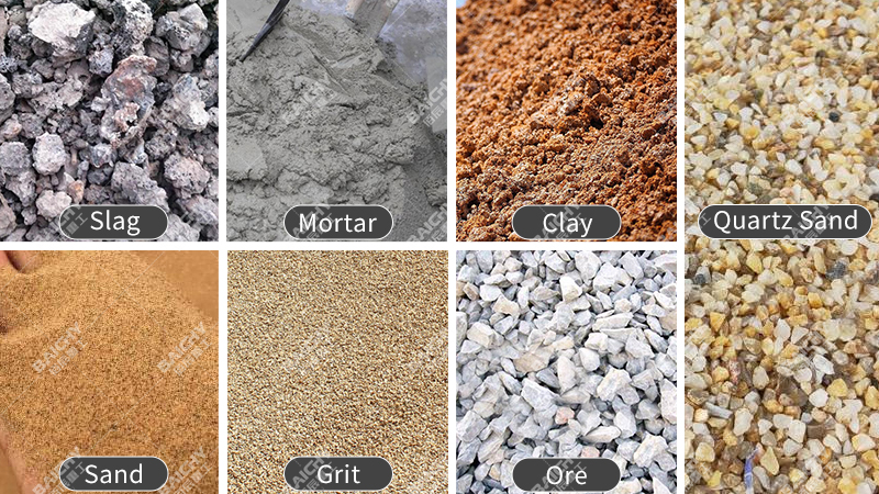 Materials that can be dried by the dryer