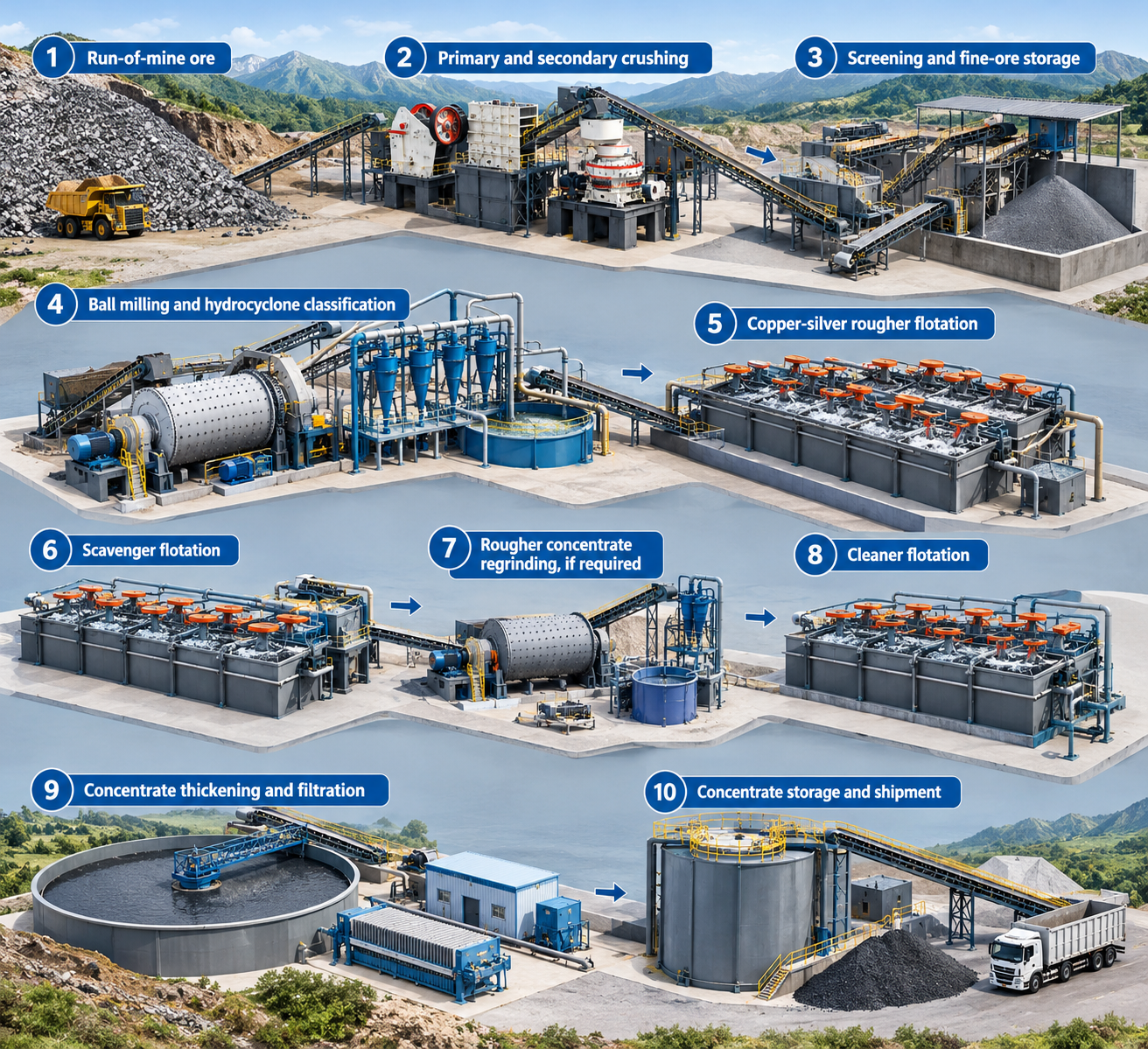 copper-silver sulfide ore, a practical starting flowsheet