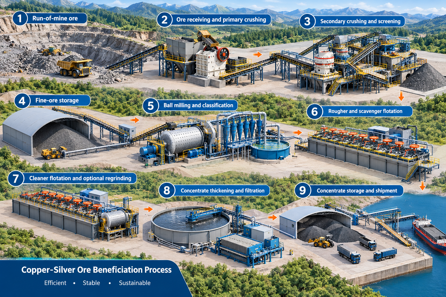 1,000 TPD Copper-Silver Flotation Plant Equipment Guide