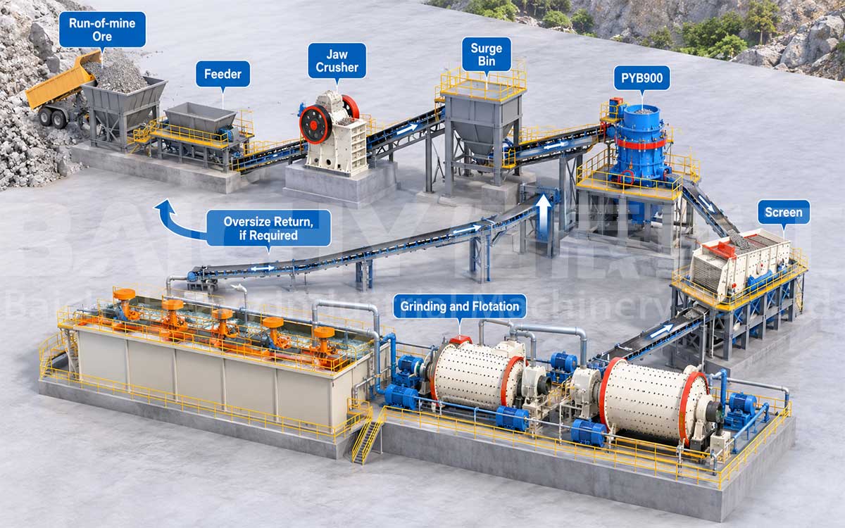 PYB900 Cone Crusher for Peru Copper Ore Processing