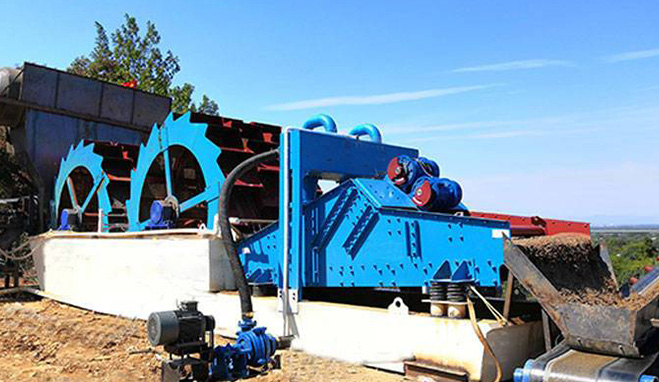 Sand washing and dewatering integrated equipment in sand washing operation