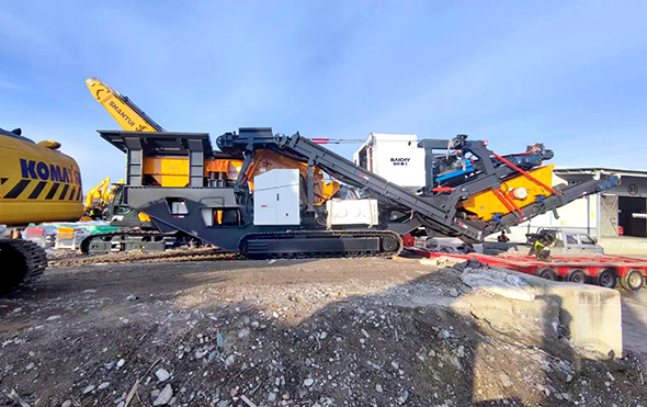 track type mobile impact crusher and screener