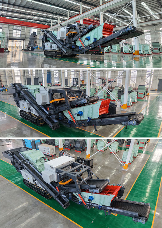 Tracked mobile crushing plant workshop display