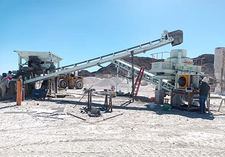 Limestone sand making machine at the site